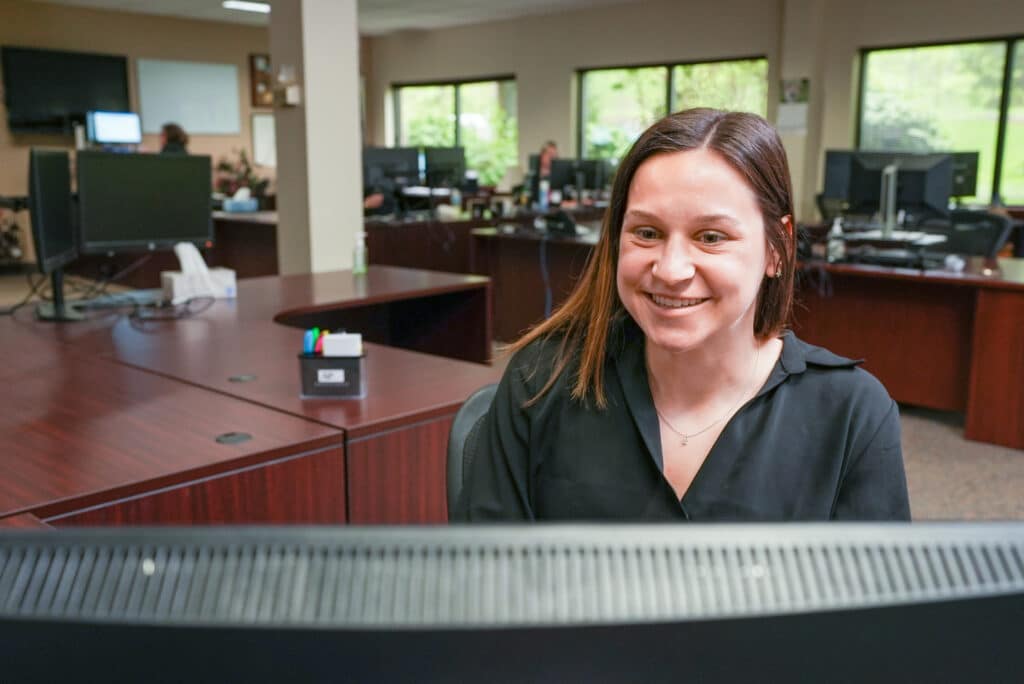 AP Professionals recruiter working in an office environment in Rochester, NY